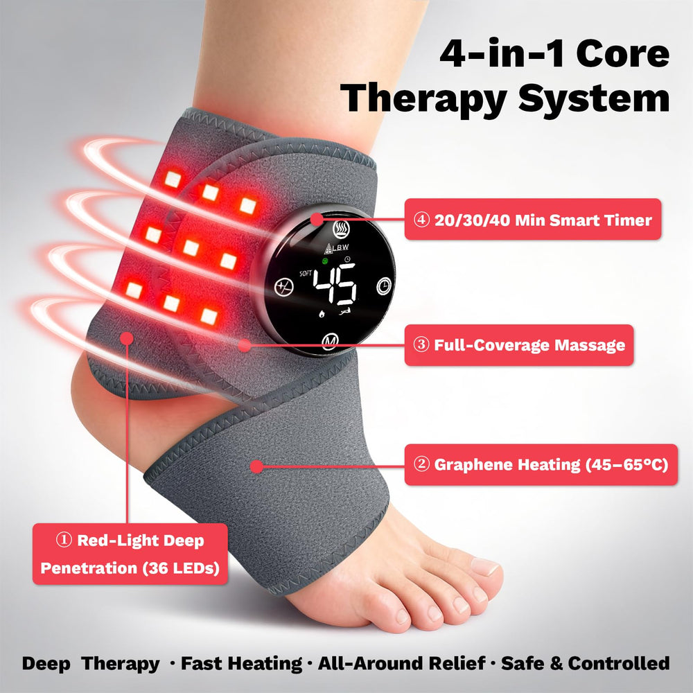 KOVANO Foot Massager strap attachments for secure ankle use and extended treatment areas.