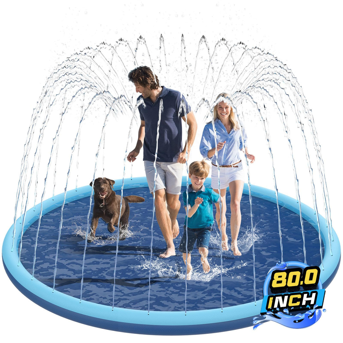 KOXOBET non-slip splash pad 80-inch with textured surface for safe play.