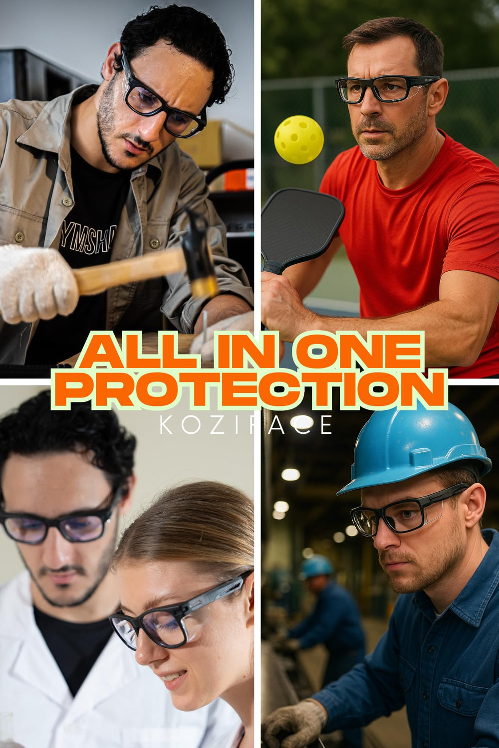 KOZIFACE E52 lightweight frame delivers all-day comfort.