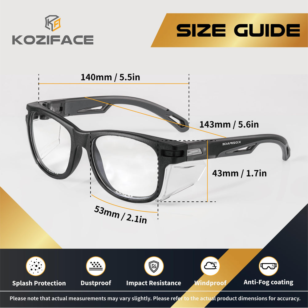 KOZIFACE E52 no-slip temple tips keep glasses secure.