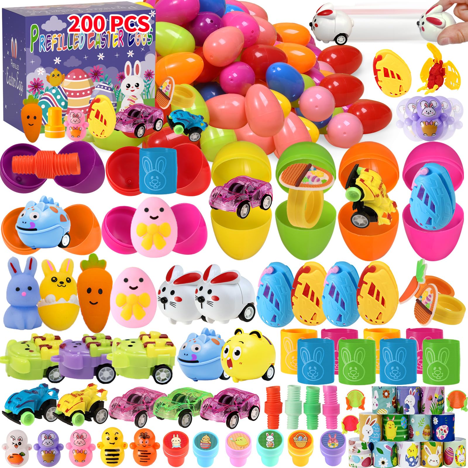 KPHNGB Easter eggs with prefilled toys for easy party favors and hunts