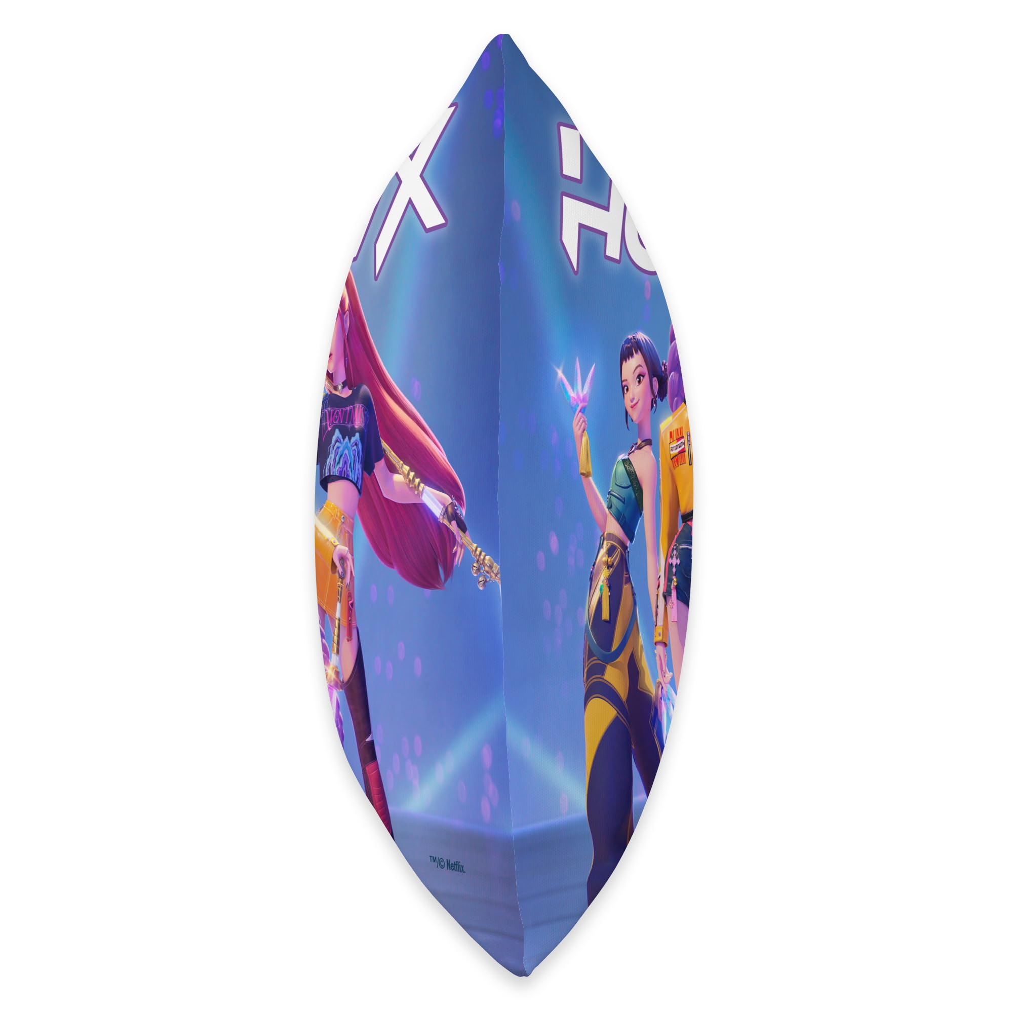 KPop Demon Hunters Huntr-X pillow back, vibrant print for cozy seating