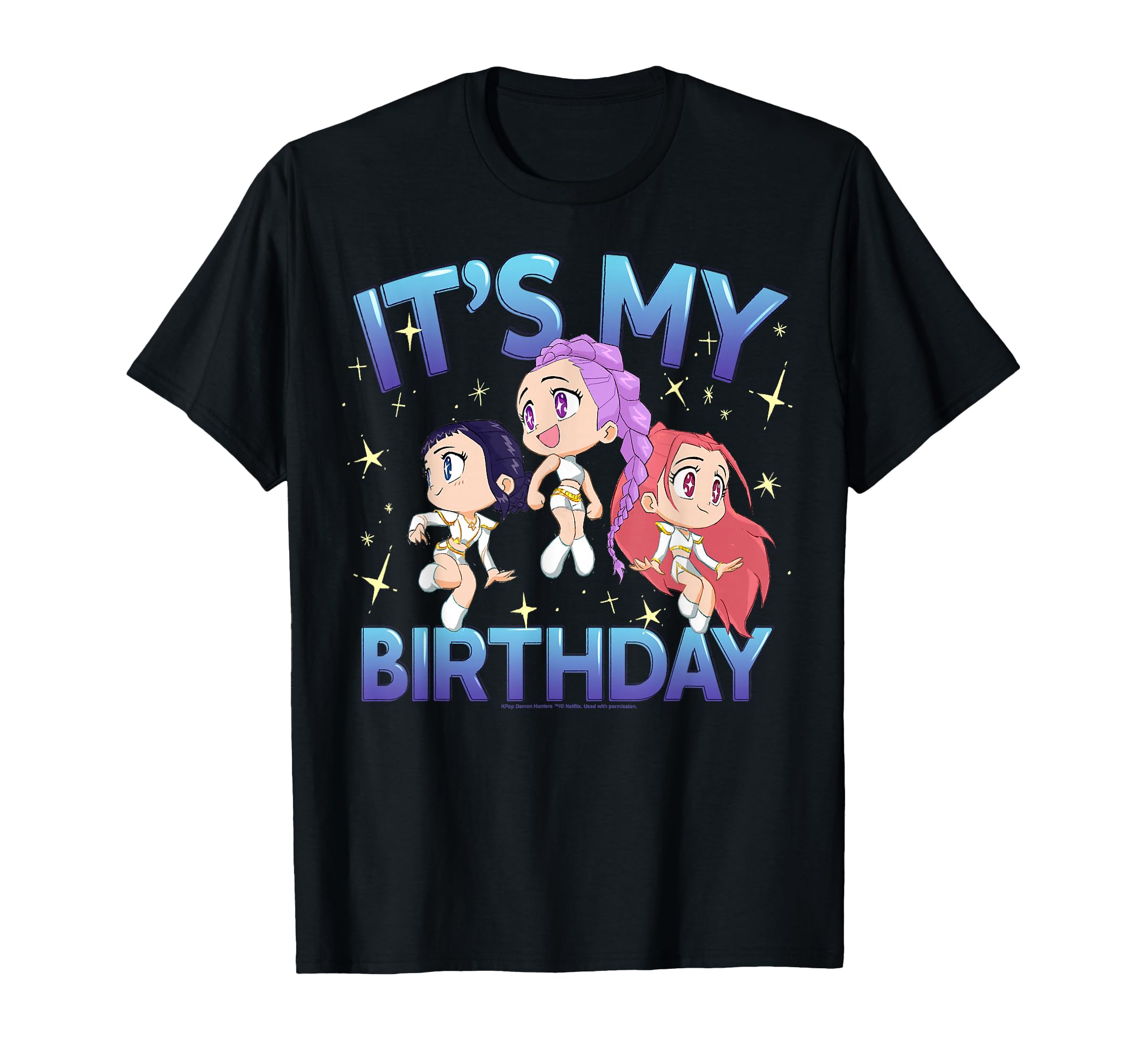 KPop Demon Hunters It's My Birthday cute chibi group shot shirt, ideal for fan gatherings