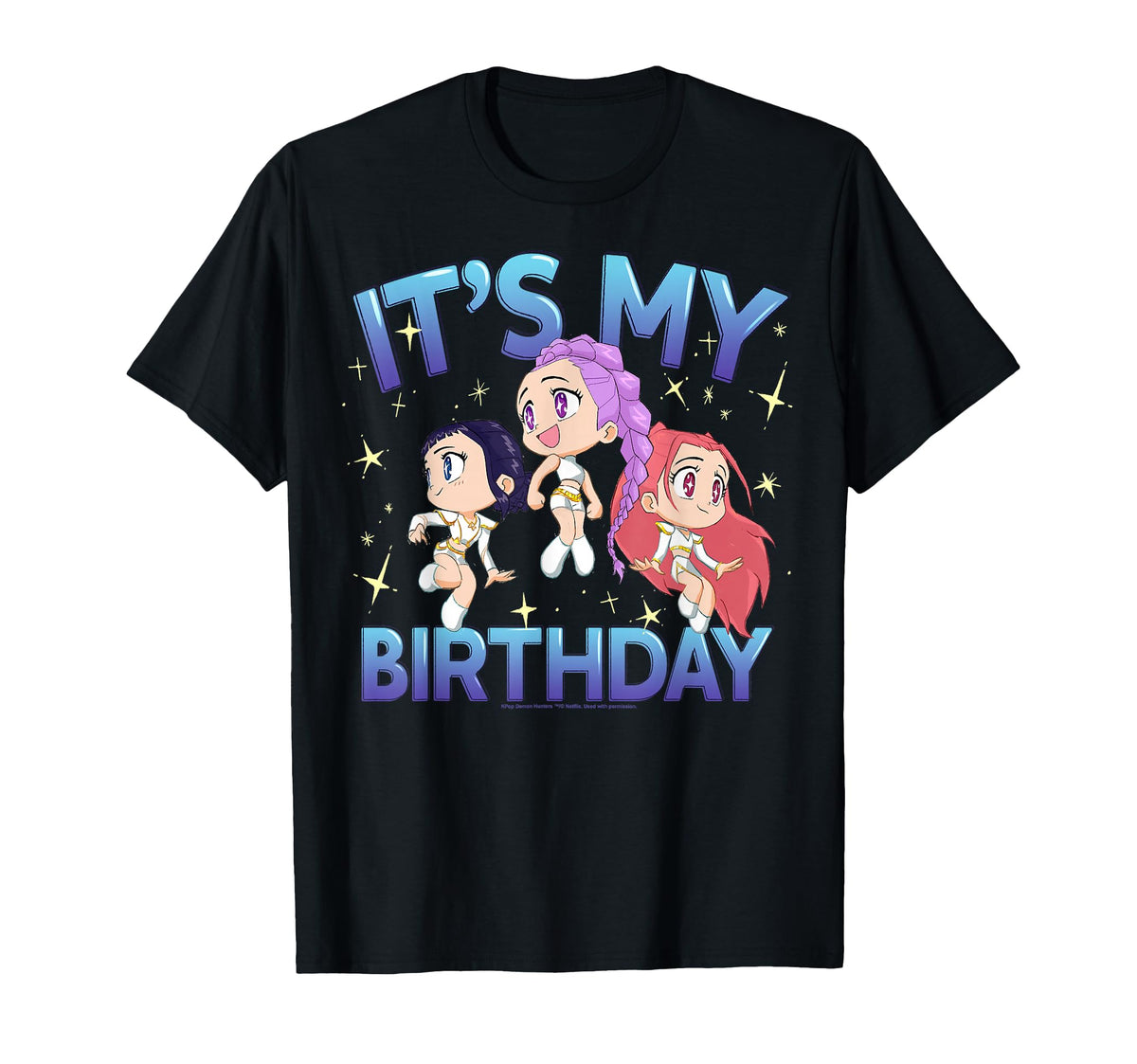 KPop Demon Hunters It's My Birthday cute chibi group shot shirt, ideal for fan gatherings