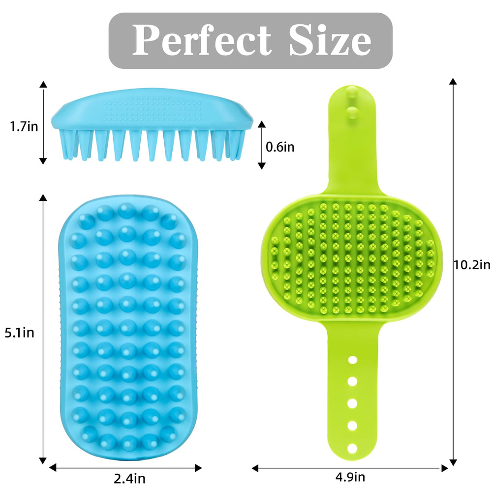 KQUQK dog bath brush set is easy to clean and quick-drying after baths
