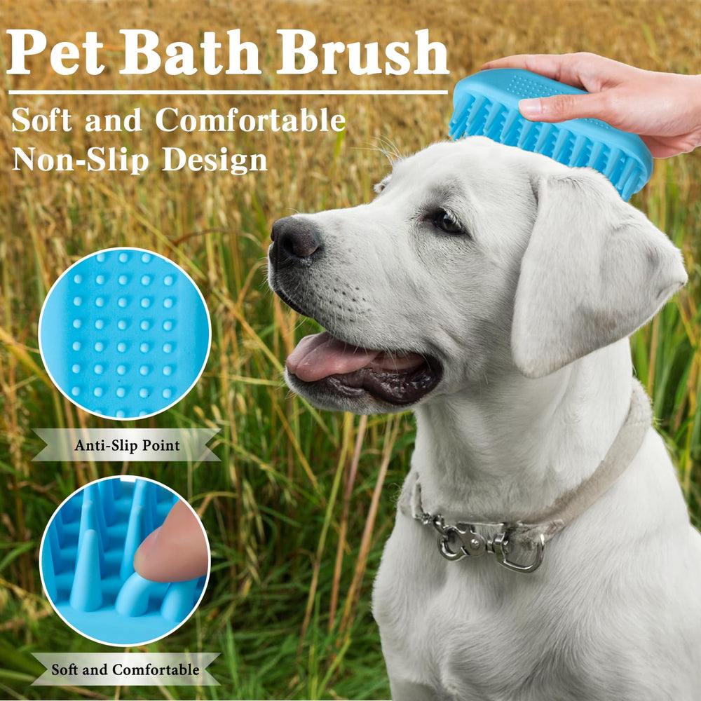 KQUQK dog bath brush set delivers massaging action to support circulation