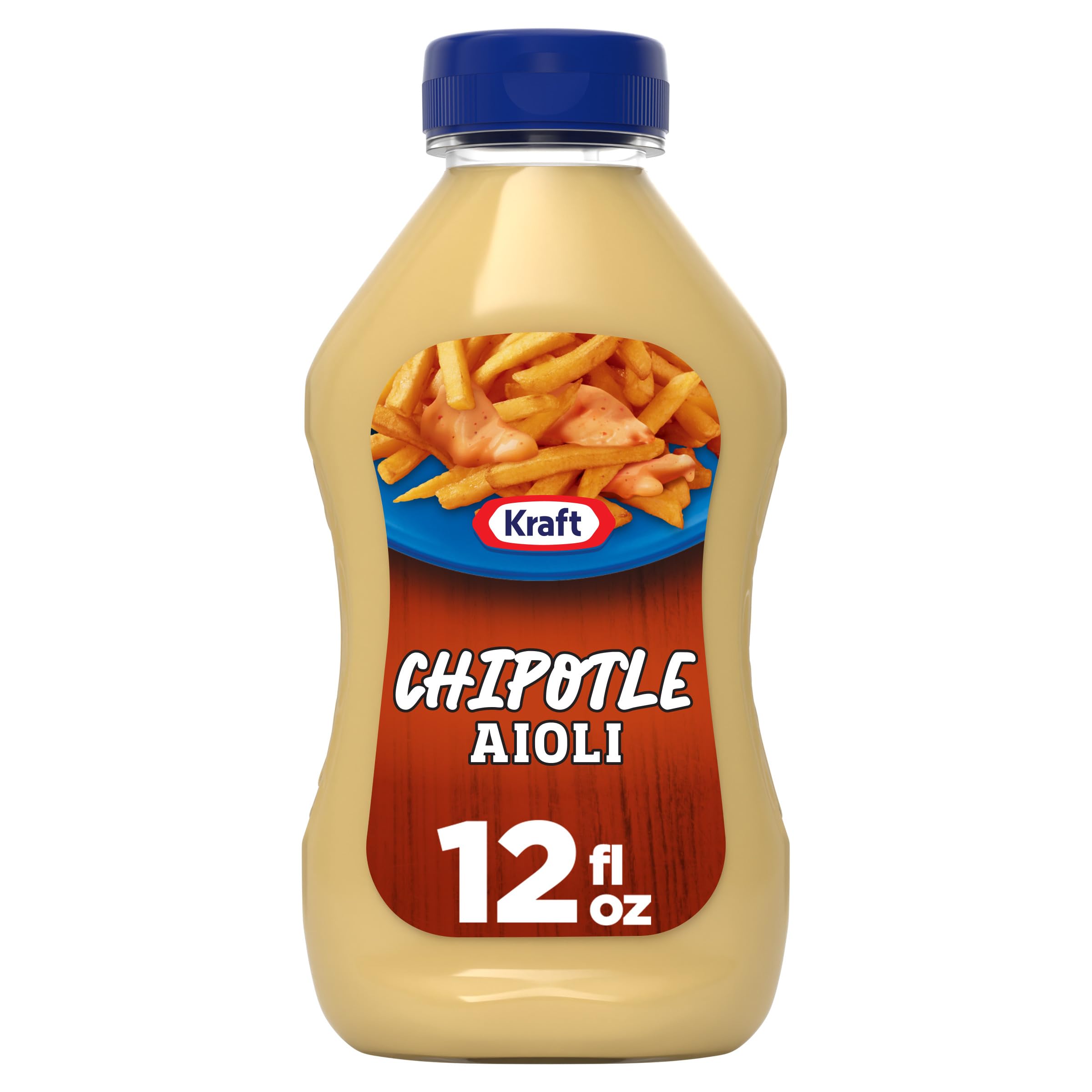 Kraft Chipotle Aioli bottle pouring for smoky, creamy flavor enhancement.