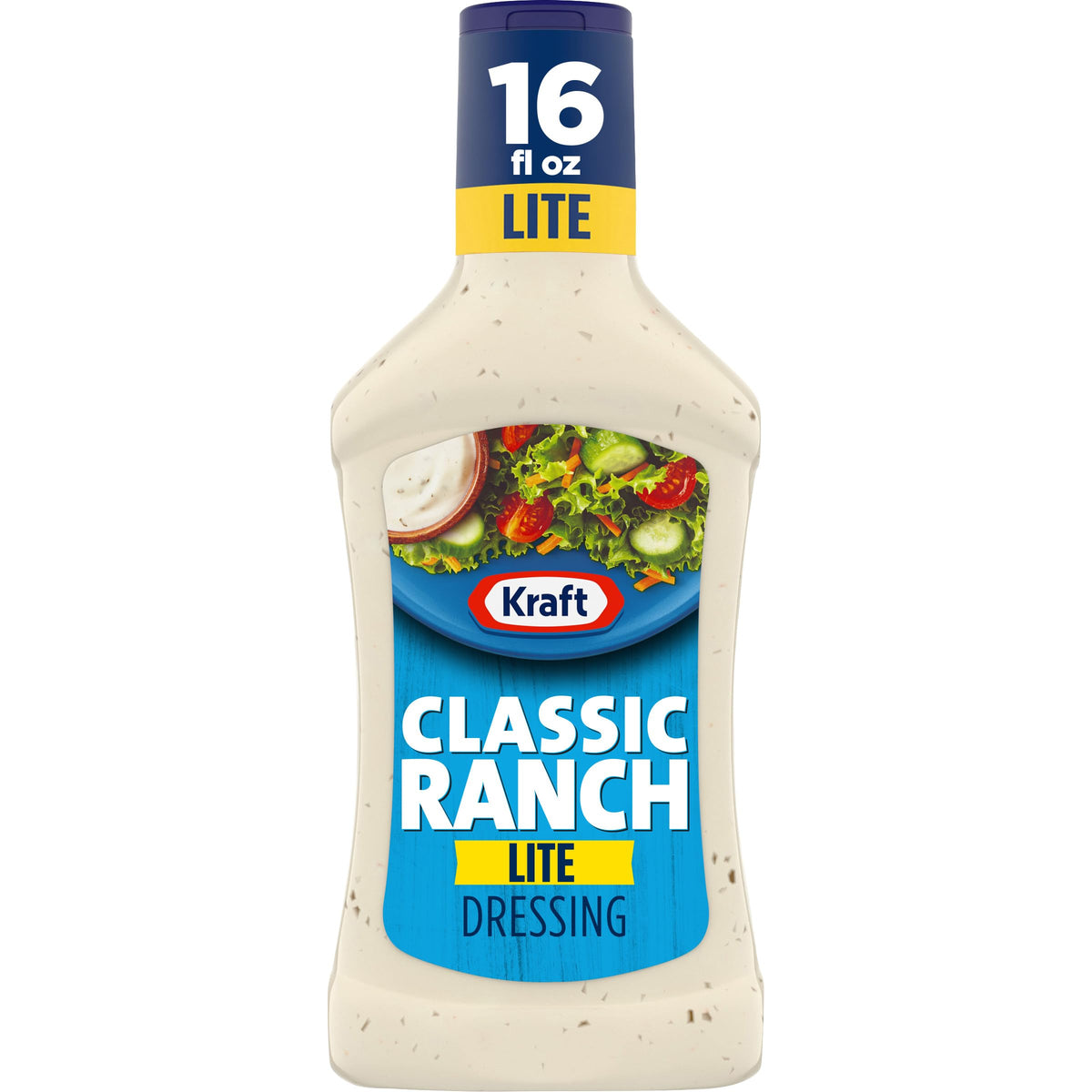 Kraft Classic Ranch Lite bottle front view showing a reduced-fat dressing option.