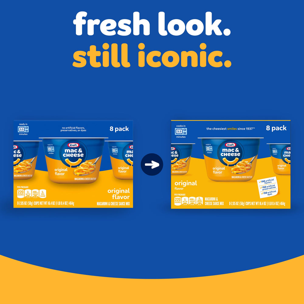 Sleeve containing eight Kraft Mac and Cheese Cups for easy storage