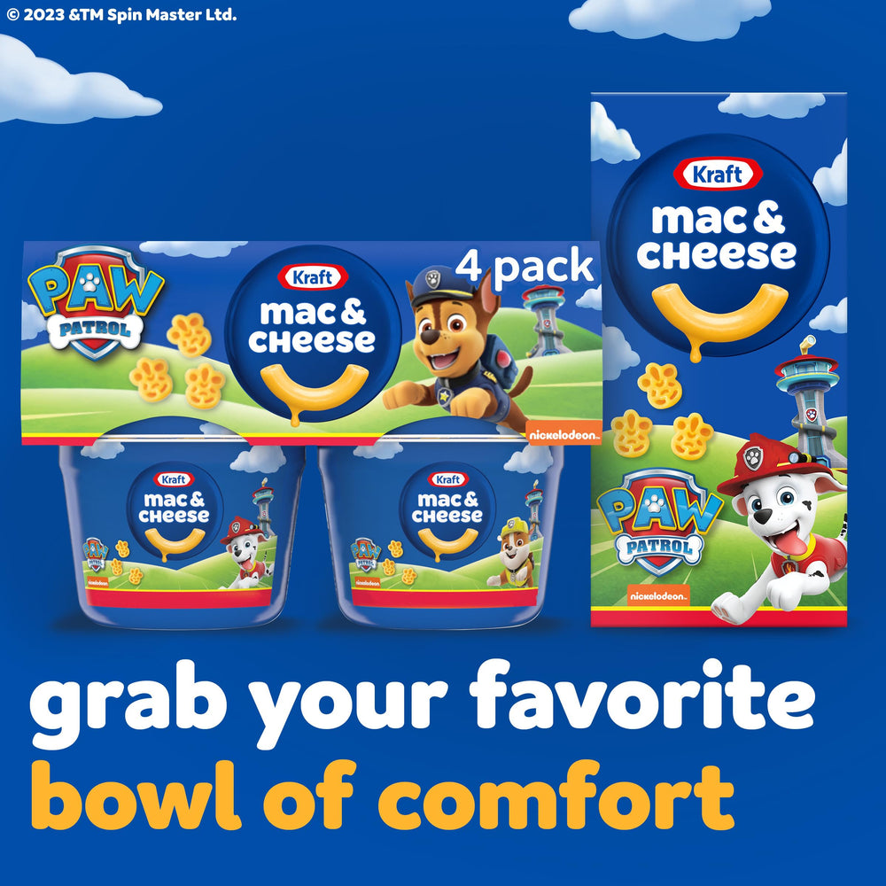 Four-cup sleeve of Kraft Mac & Cheese for easy portioning