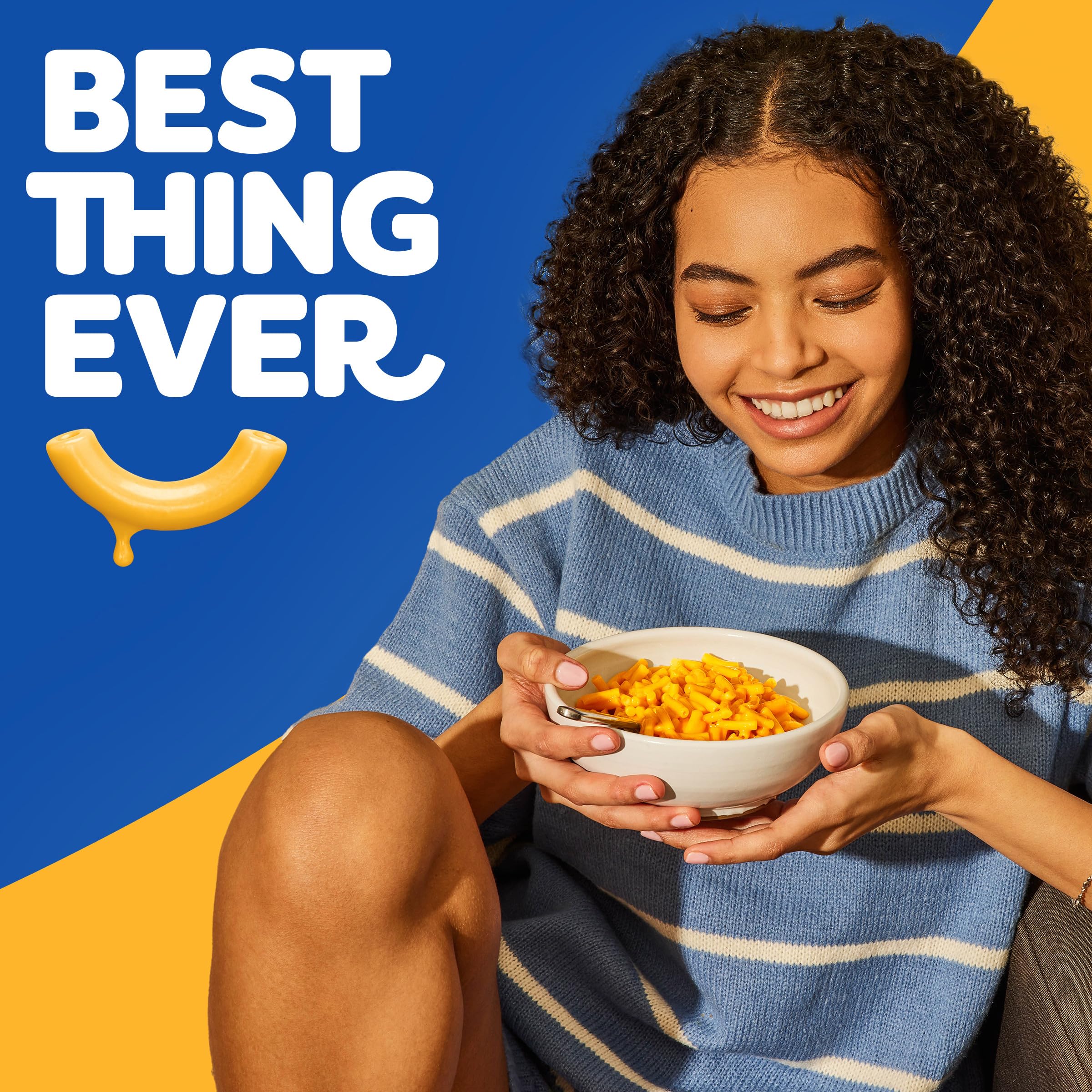 Kraft Mac & Cheese with no artificial flavors, preservatives or dyes.