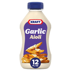 Kraft Garlic Aioli bottle ready to elevate sandwiches with bold flavor.