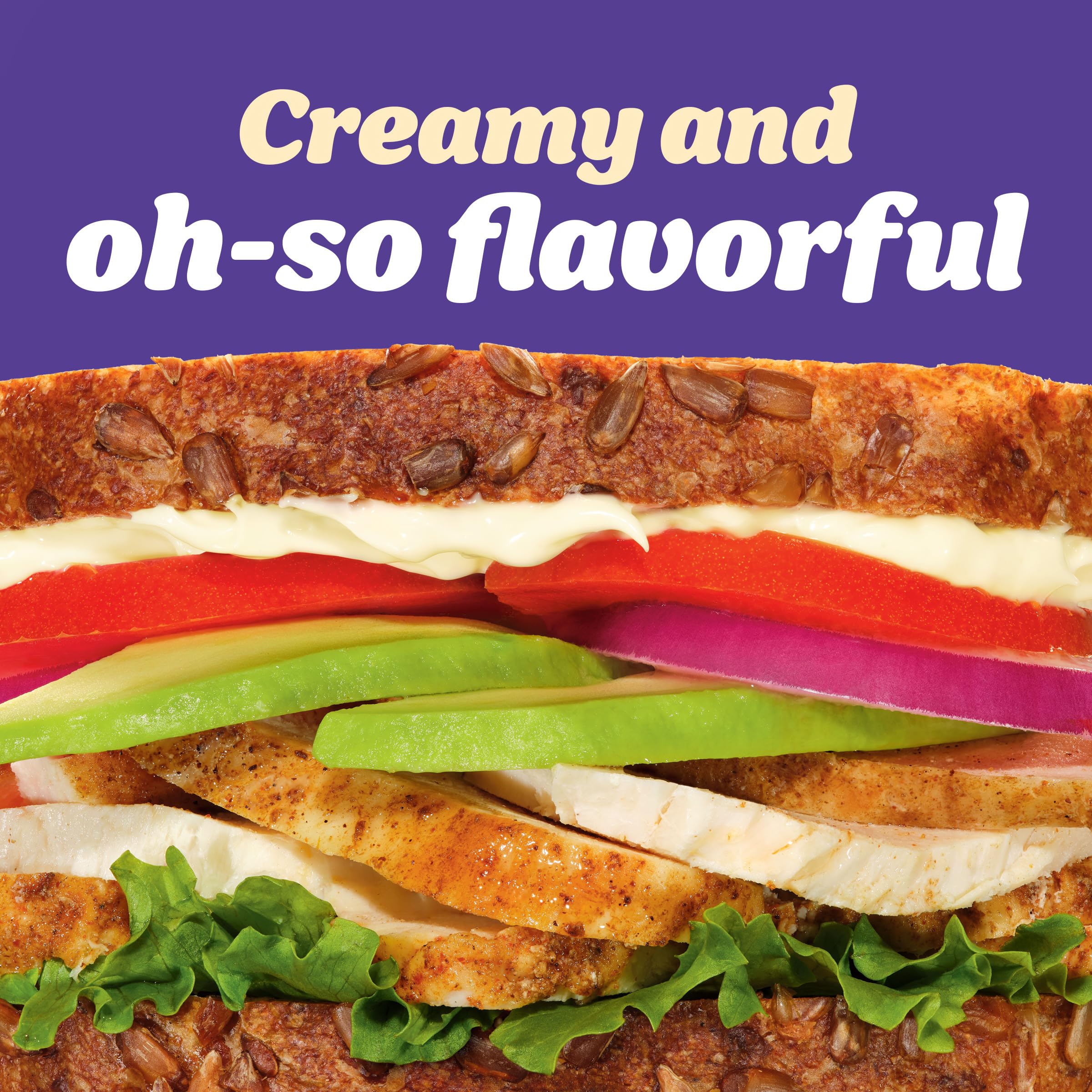 Burger topped with Kraft Garlic Aioli for a flavorful kick.