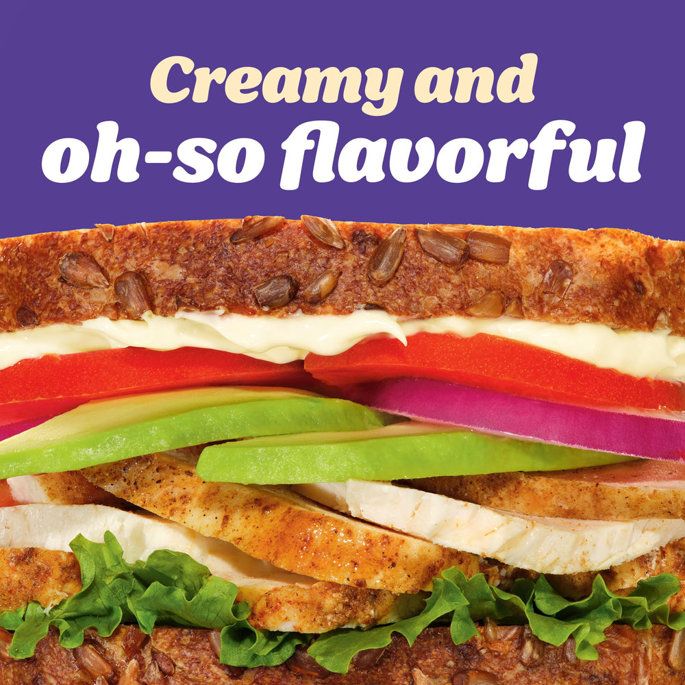 Burger topped with Kraft Garlic Aioli for a flavorful kick.