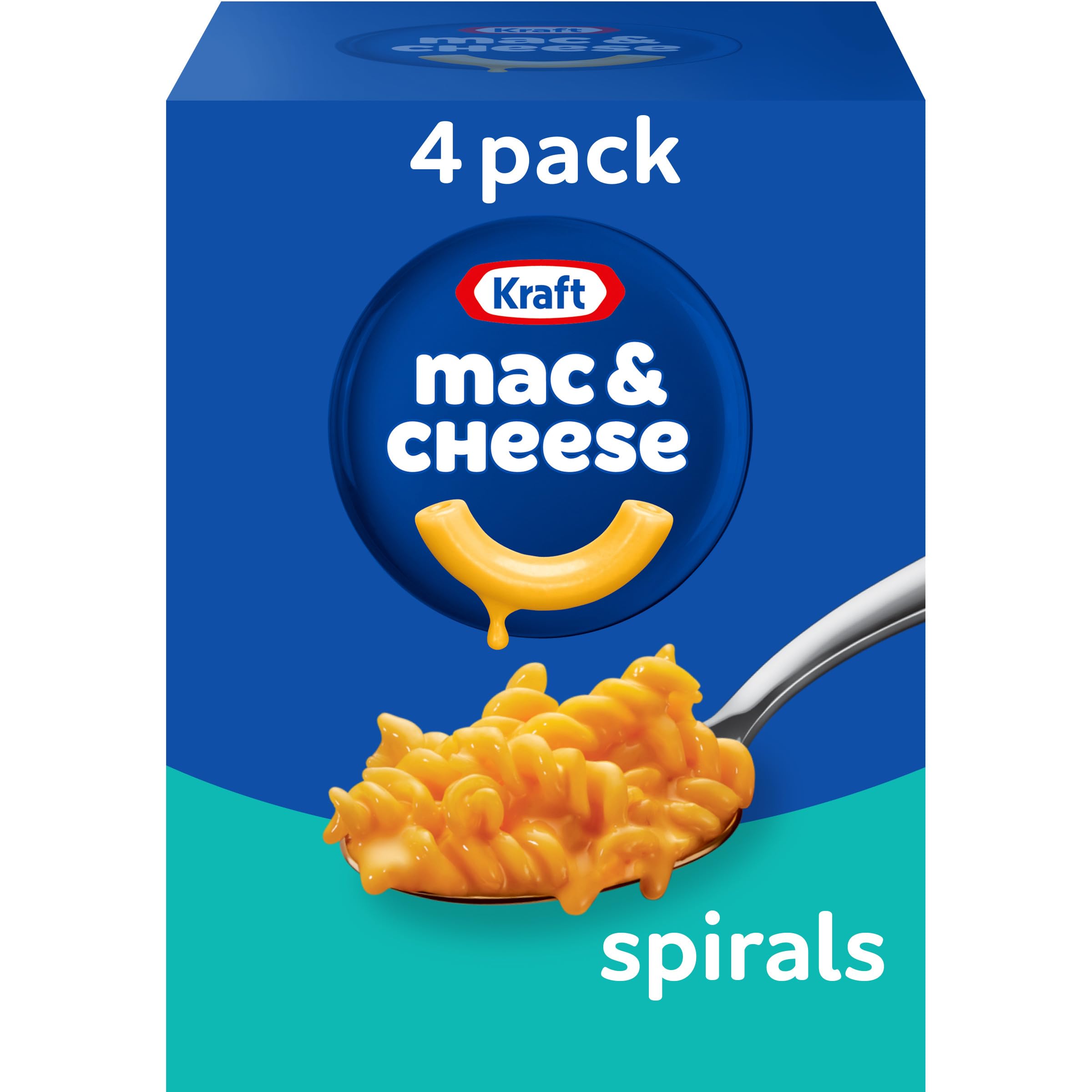 Kraft Spirals Mac & Cheese original flavor box, ideal for quick family dinners.