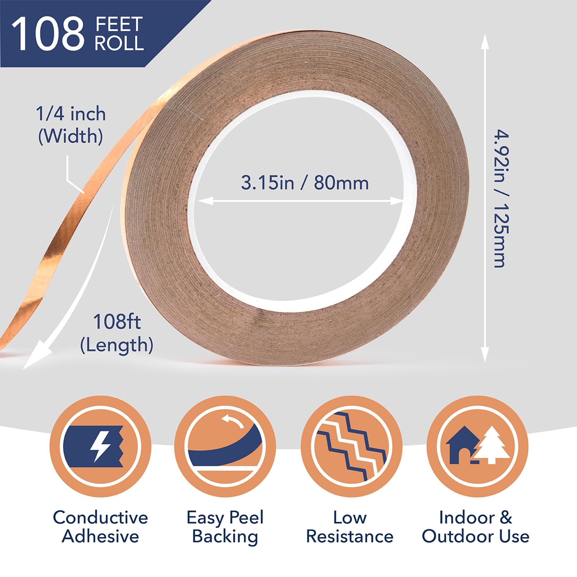 Kraftex Copper Tape with conductive adhesive for reliable solder joints
