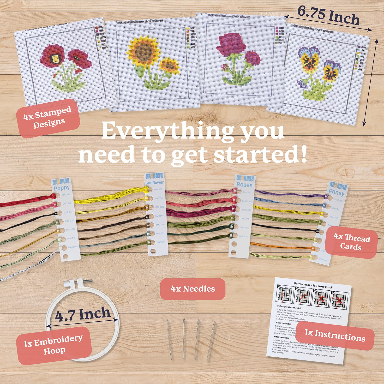 Kraftex rose design kit for beginners helps you complete a pretty wall piece