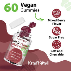 Kraftvoll Nitric Oxide formula with grapeseed and pomegranate highlighted in ingredients imagery