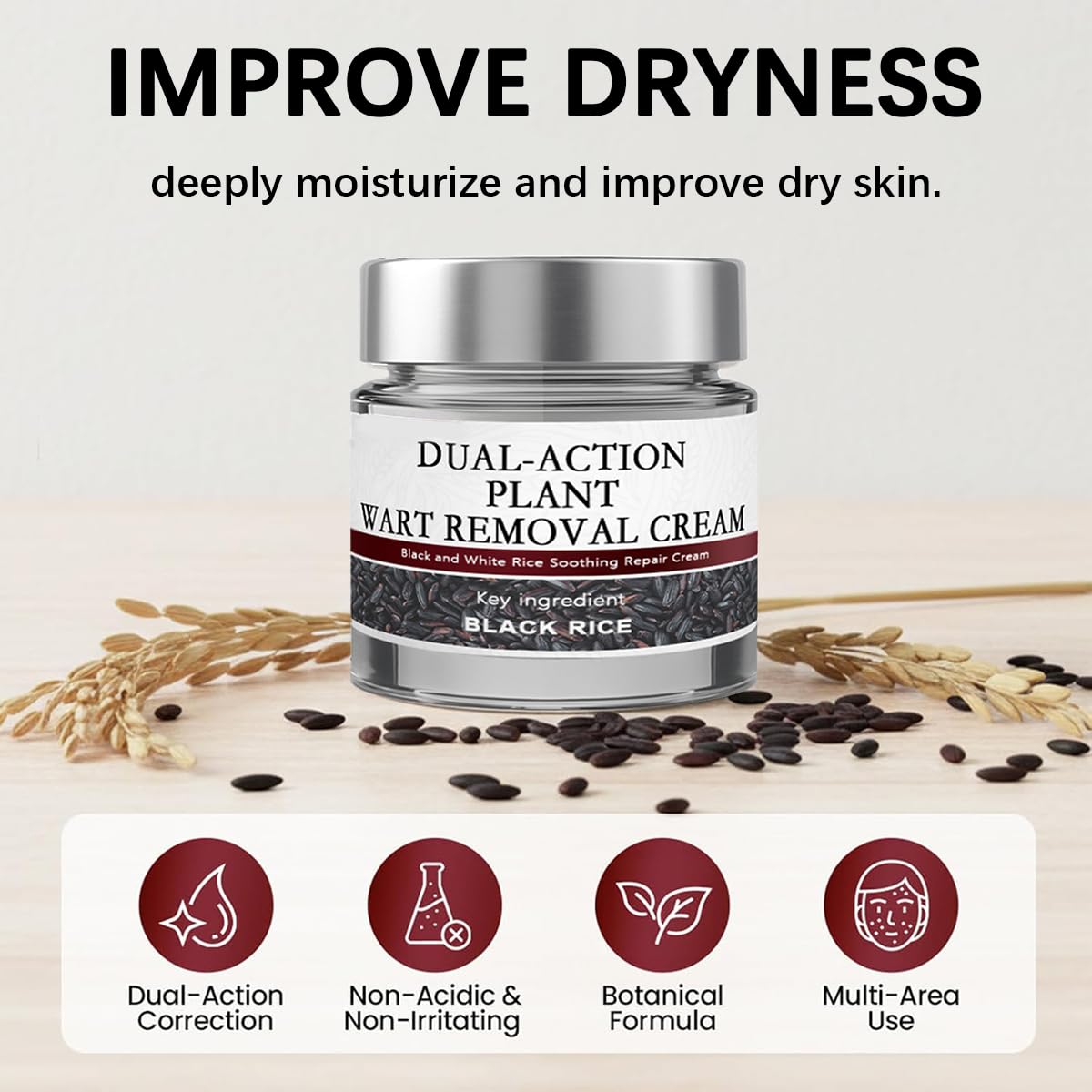 Krajiyya KerErase black and white rice soothing repair cream bottle focus