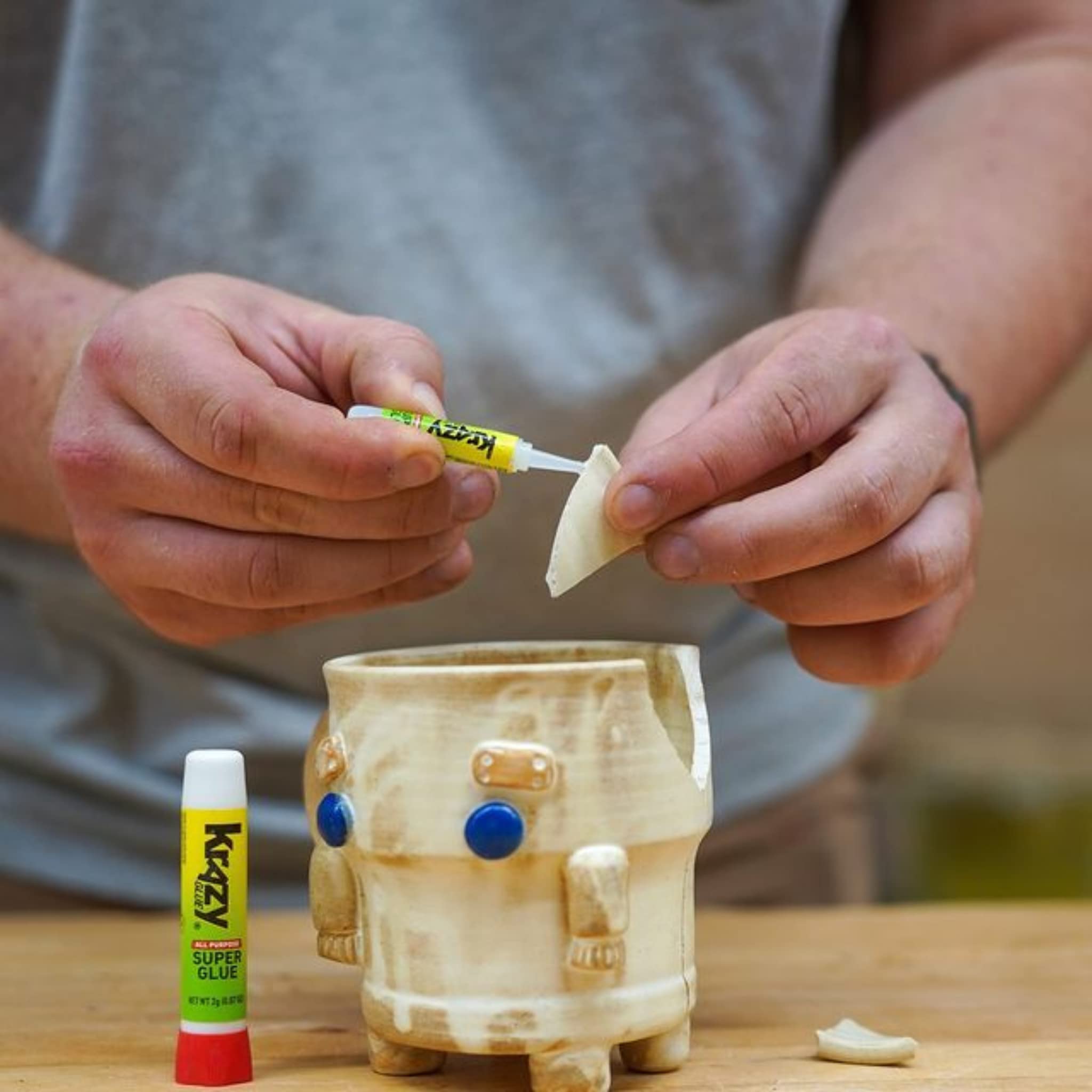Krazy Glue Elmer's Original use in crafts or school projects close-up.