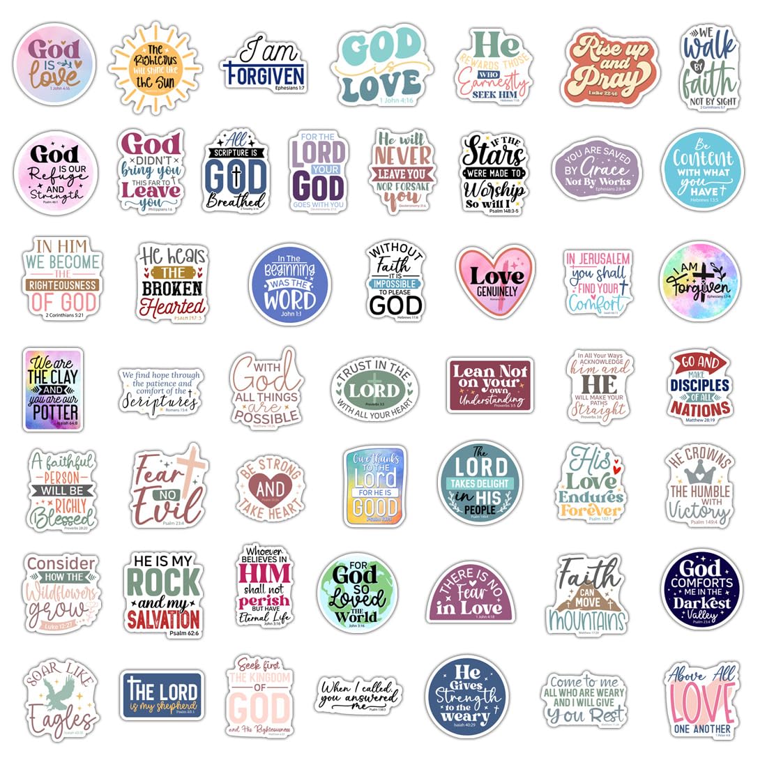 Krazy4K scripture stickers on a laptop showcase durable vinyl for everyday use.
