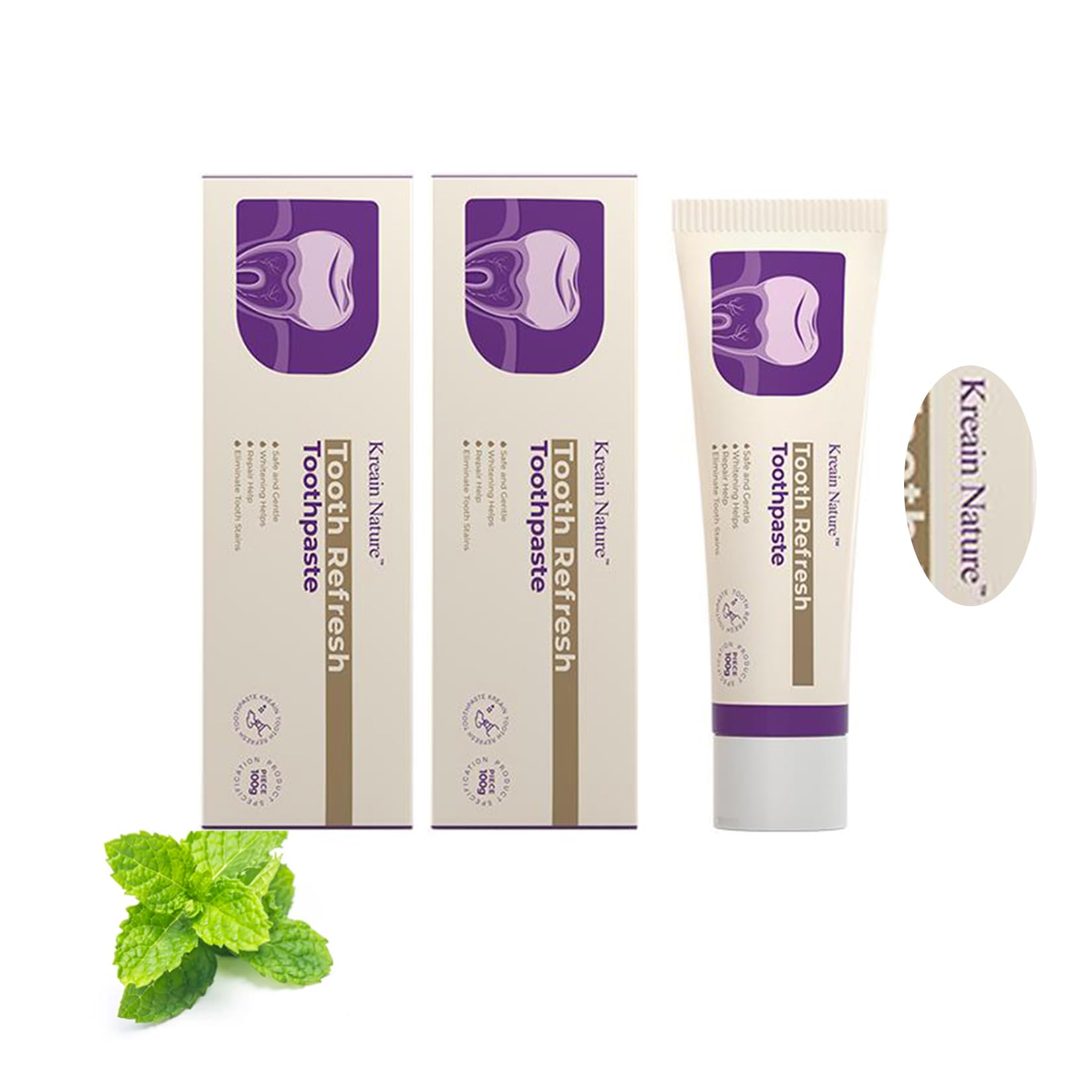Kreain Nature Tooth Refresh toothpaste front view for daily fresh breath.