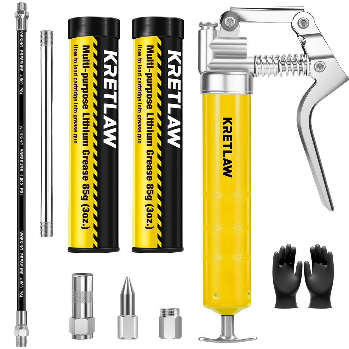 KRETLAW Mini Grease Gun 3000 PSI for precise automotive lubrication