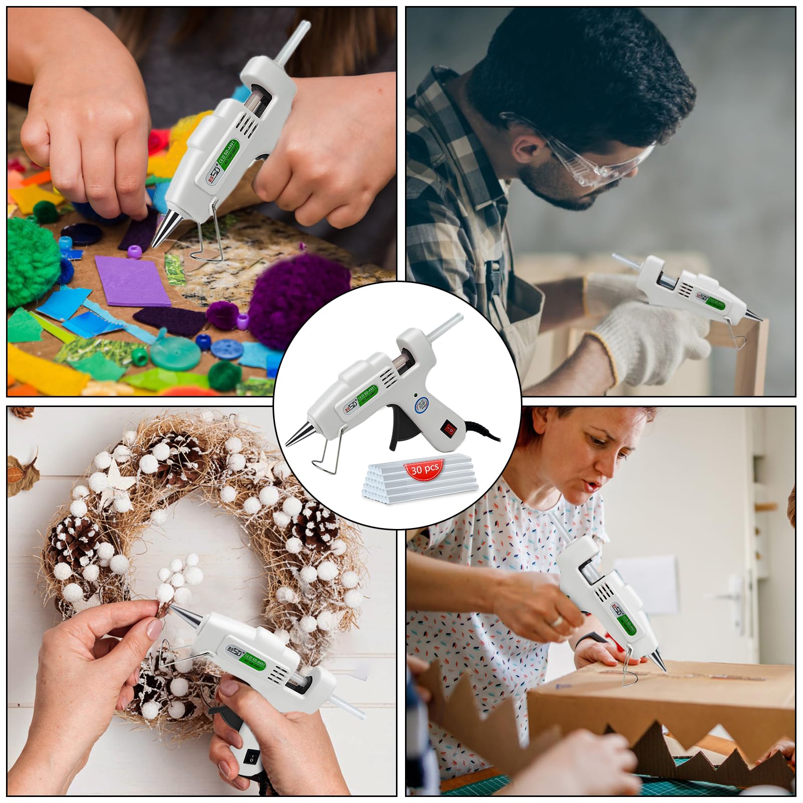 Krightlink hot glue gun kit anti-drip nozzle provides clean, precise application