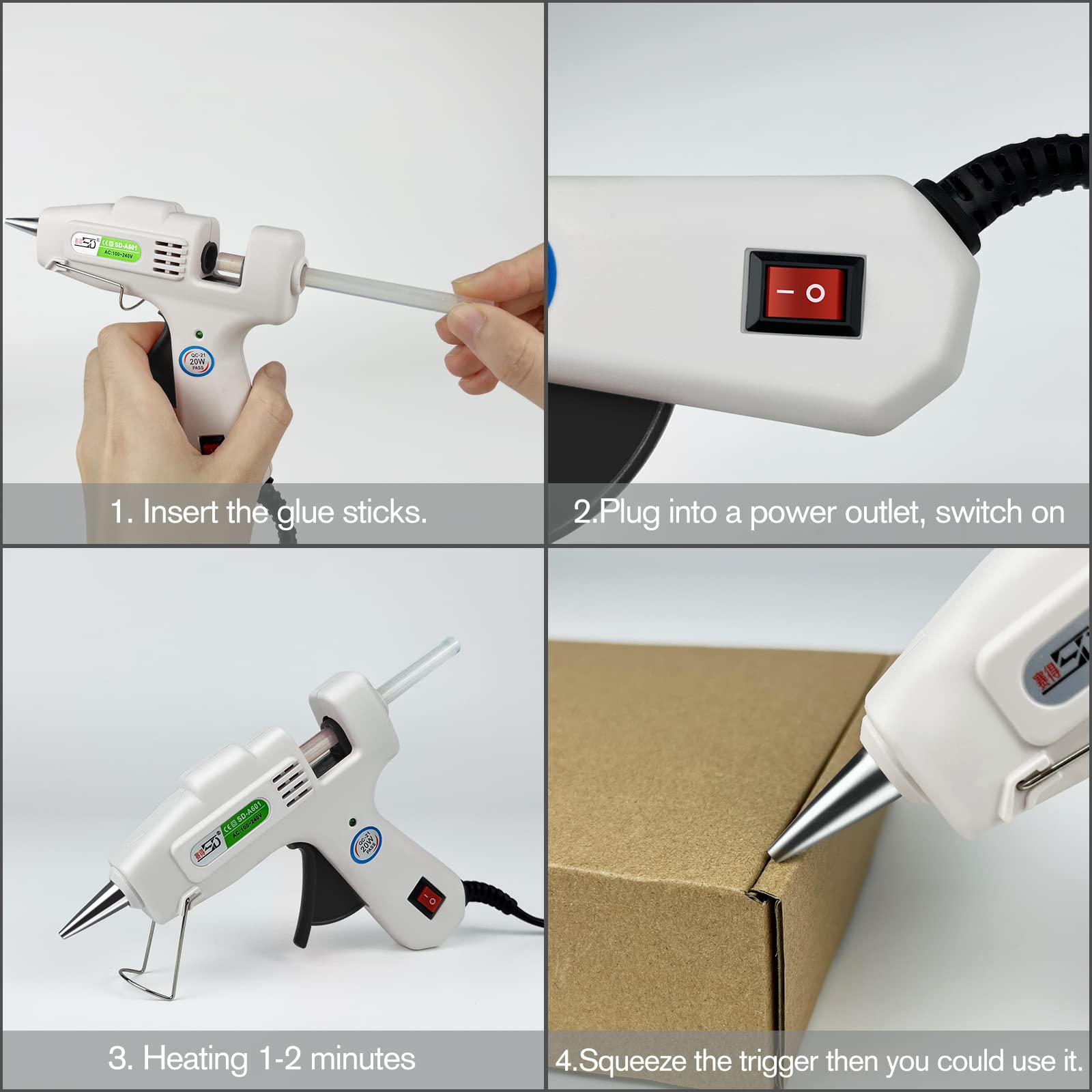 Krightlink hot glue gun kit ergonomic handle aids steady control during projects