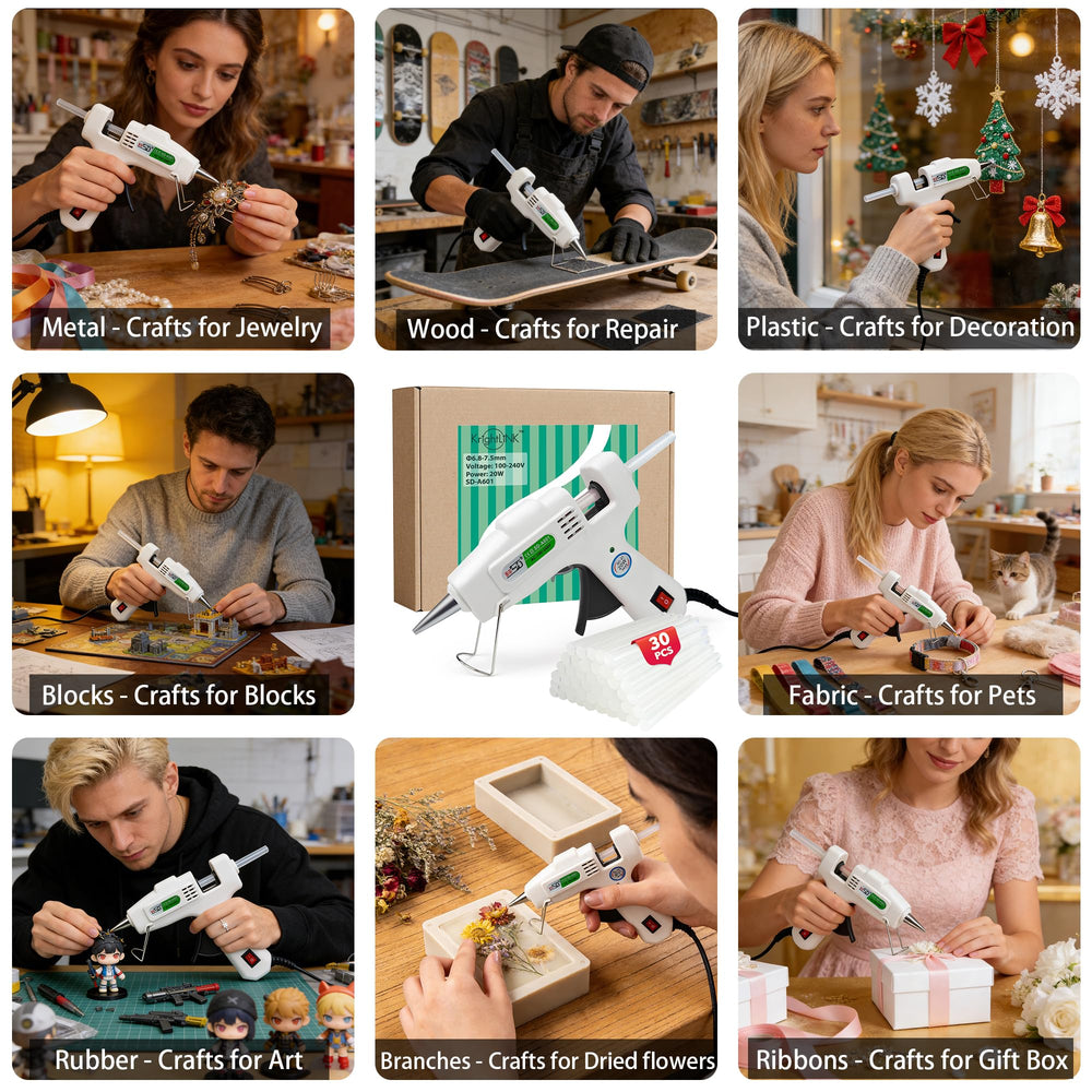 Krightlink hot glue gun kit in-use craft project demonstrating versatile bonding