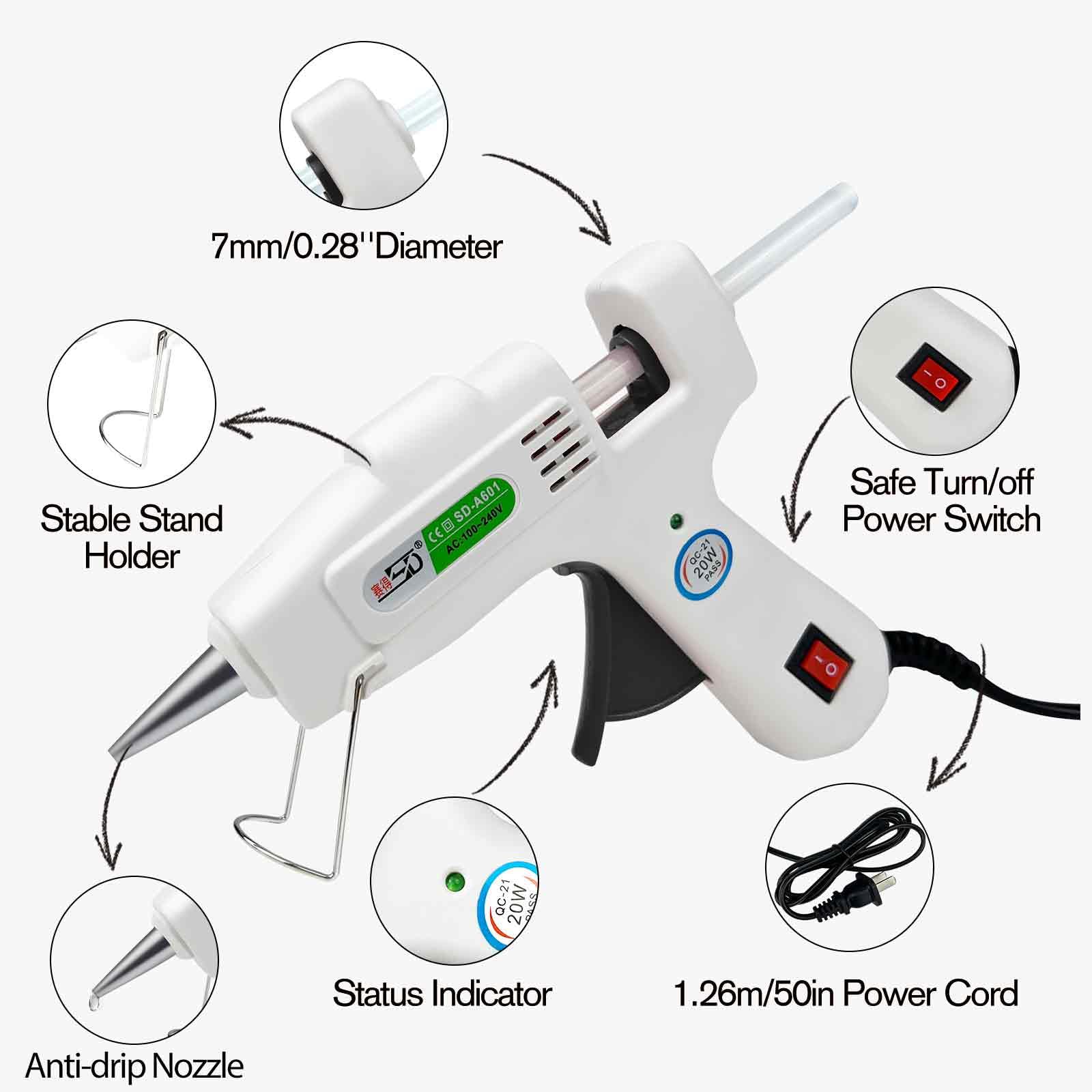 Krightlink hot glue gun kit side view highlighting ergonomic grip for comfortable use