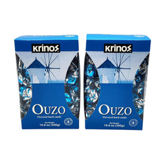 Krinos Ouzo Candy pack shot showing a two-pack, ideal for gifts and gatherings.