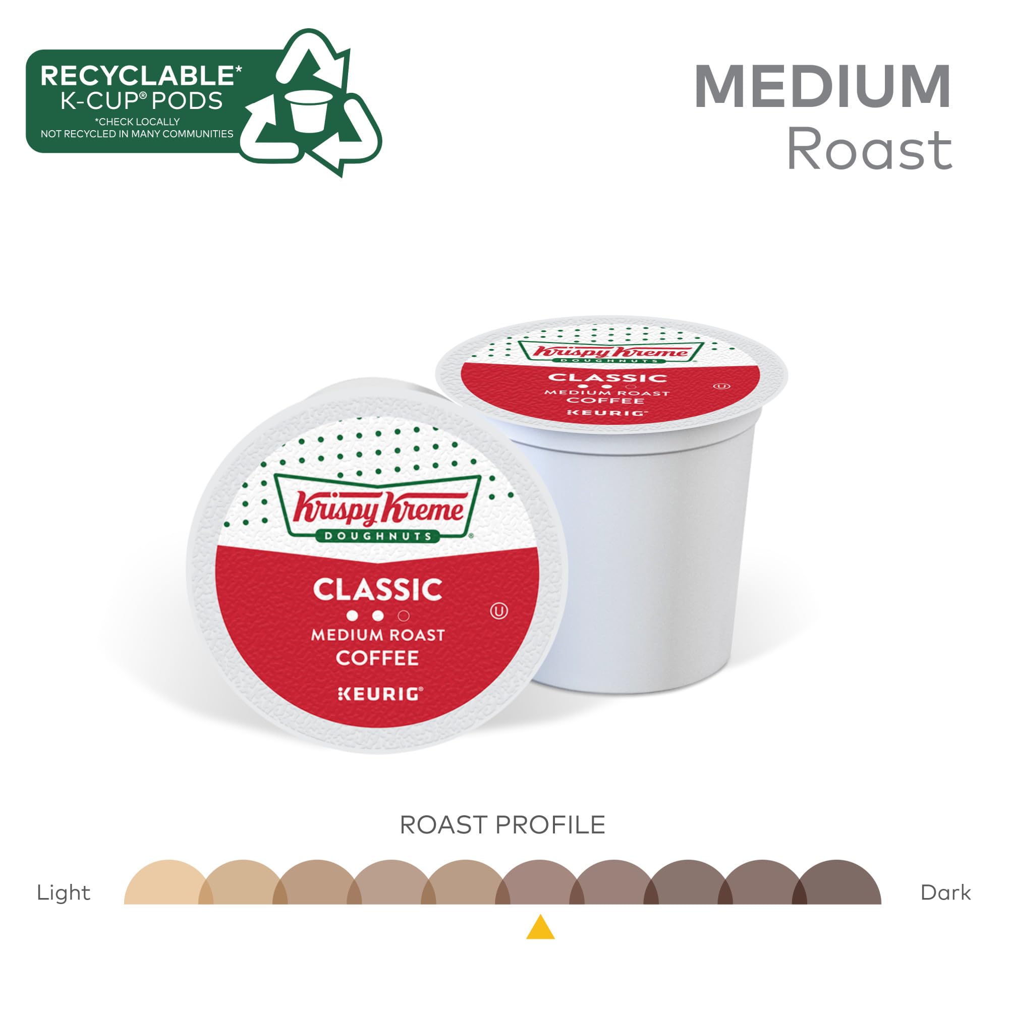 Krispy Kreme Classic coffee pod closeup highlighting aroma