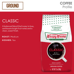 Krispy Kreme Classic coffee bag on shelf with side view.