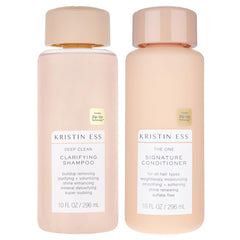Kristin Ess Deep Clean bottle featuring the clarifying duo for refreshed scalp and detangled hair