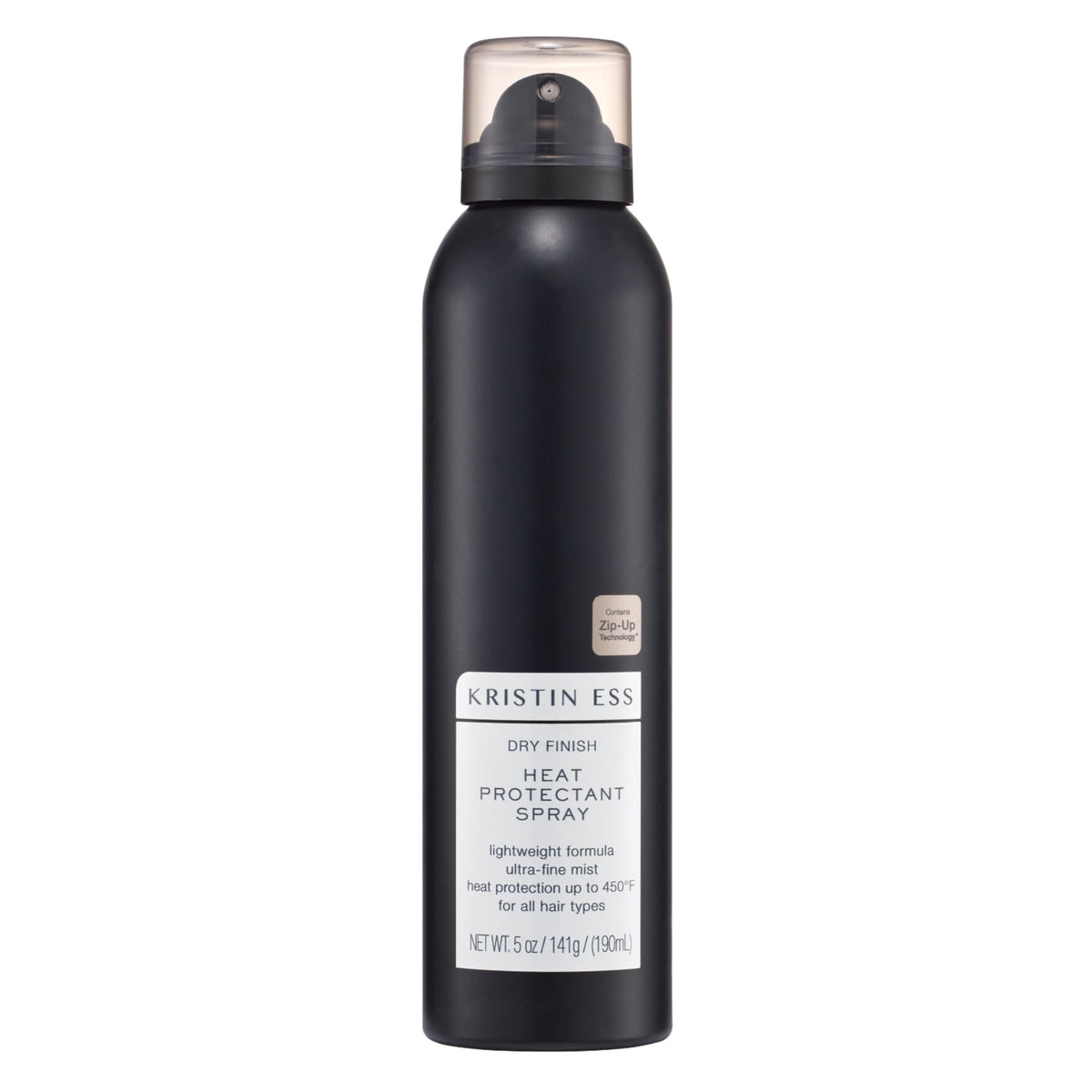 Kristin Ess Dry Heat Protectant Spray bottle protects hair up to 450°F during styling.