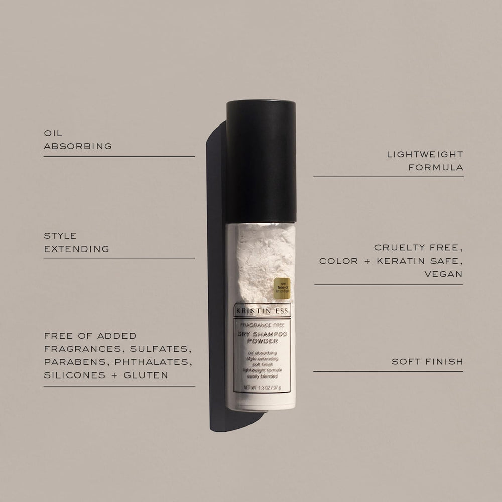 Kristin Ess fragrance-free dry shampoo keeps hair looking natural