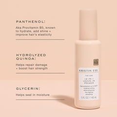 Hair being blow-dried with the heat-protectant spray.