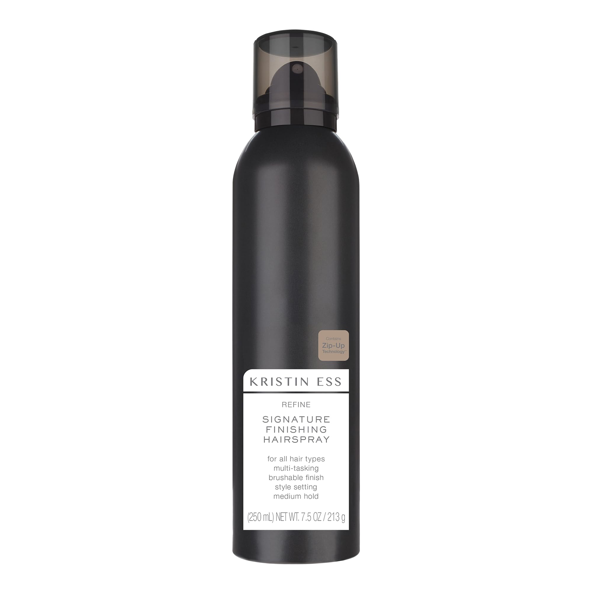 Kristin Ess Refine Signature finishing hairspray bottle for brushable hold