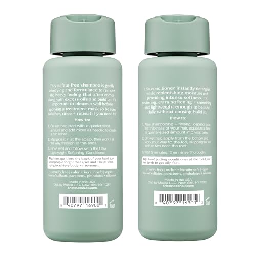 Kristin Ess Softening Moisture Repair Conditioner bottle highlights frizz control and shine
