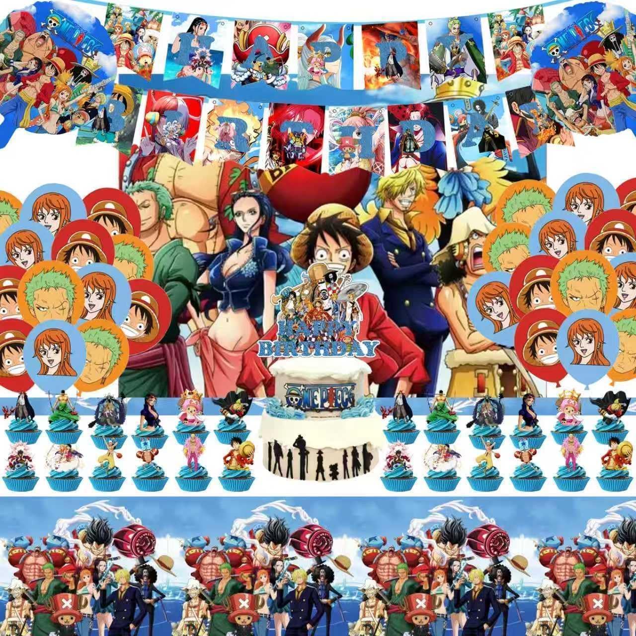 KROCEUS One Piece banner decor for a vibrant party setup.