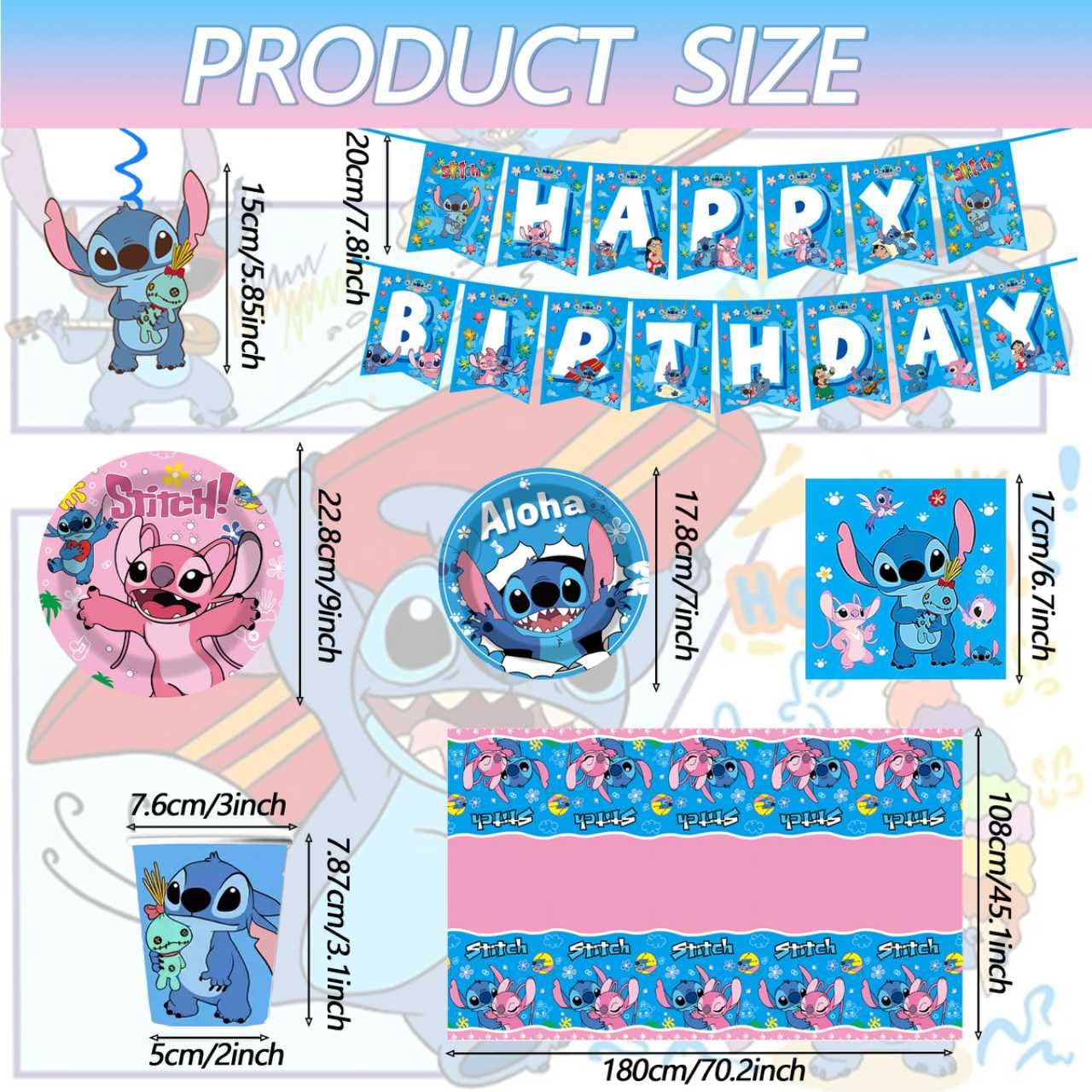 KROCEUS Stitch cups ideal for kid-friendly party drinks and photos.