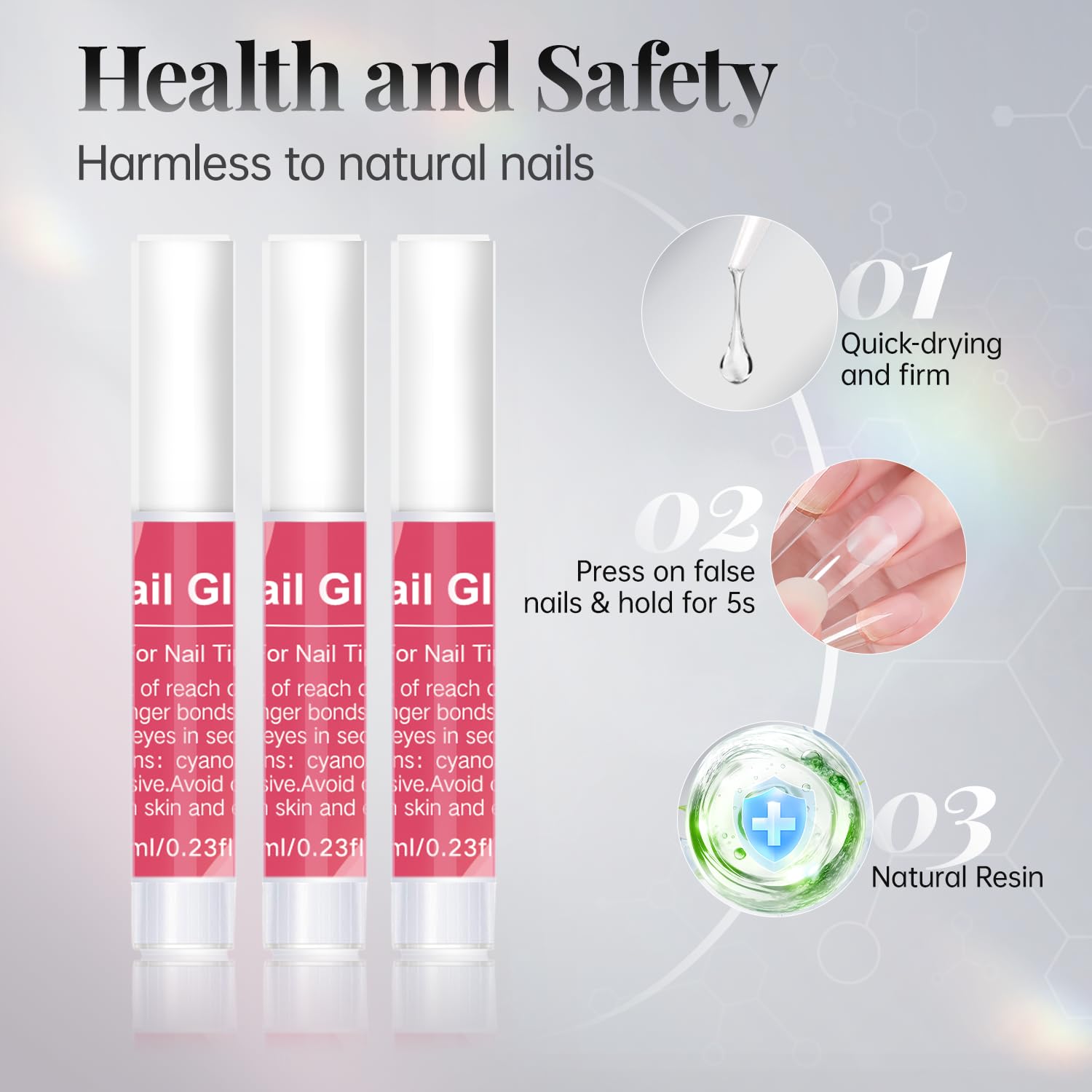 Krofaue half-cover coffin nails showing modern tip shape for natural look