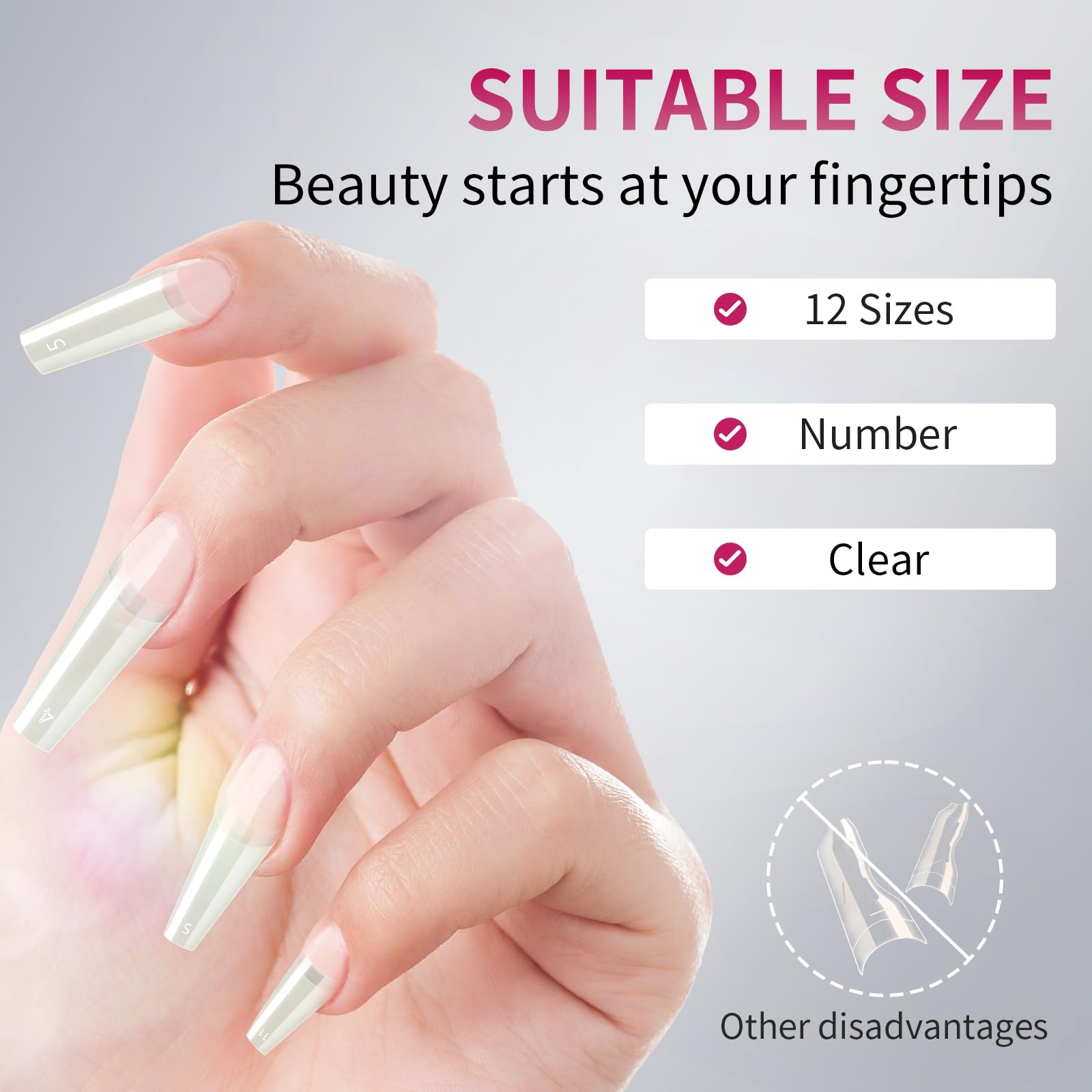 Durable tip box keeps all sizes neatly organized