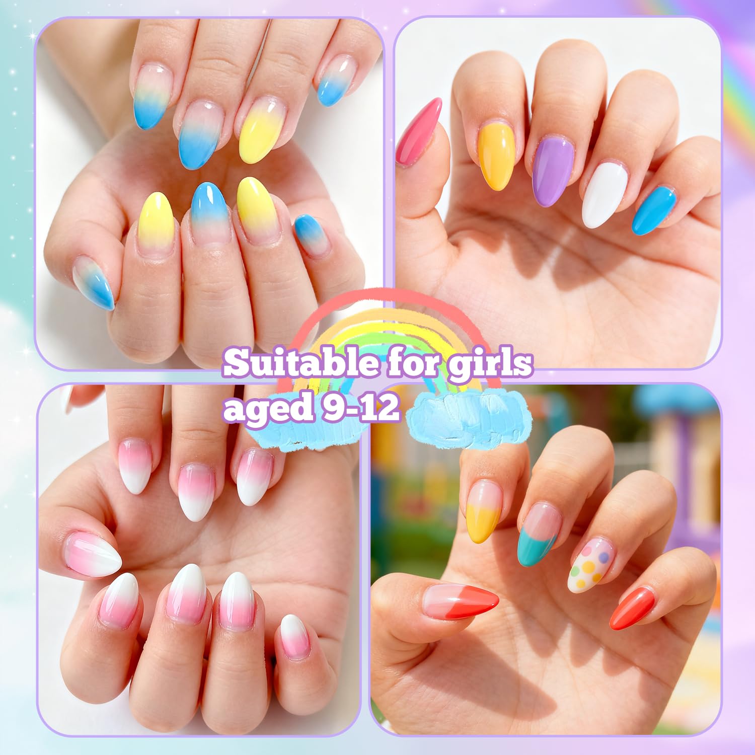 Krofaue soft gel kids nails provide lightweight, breathable wear for everyday use
