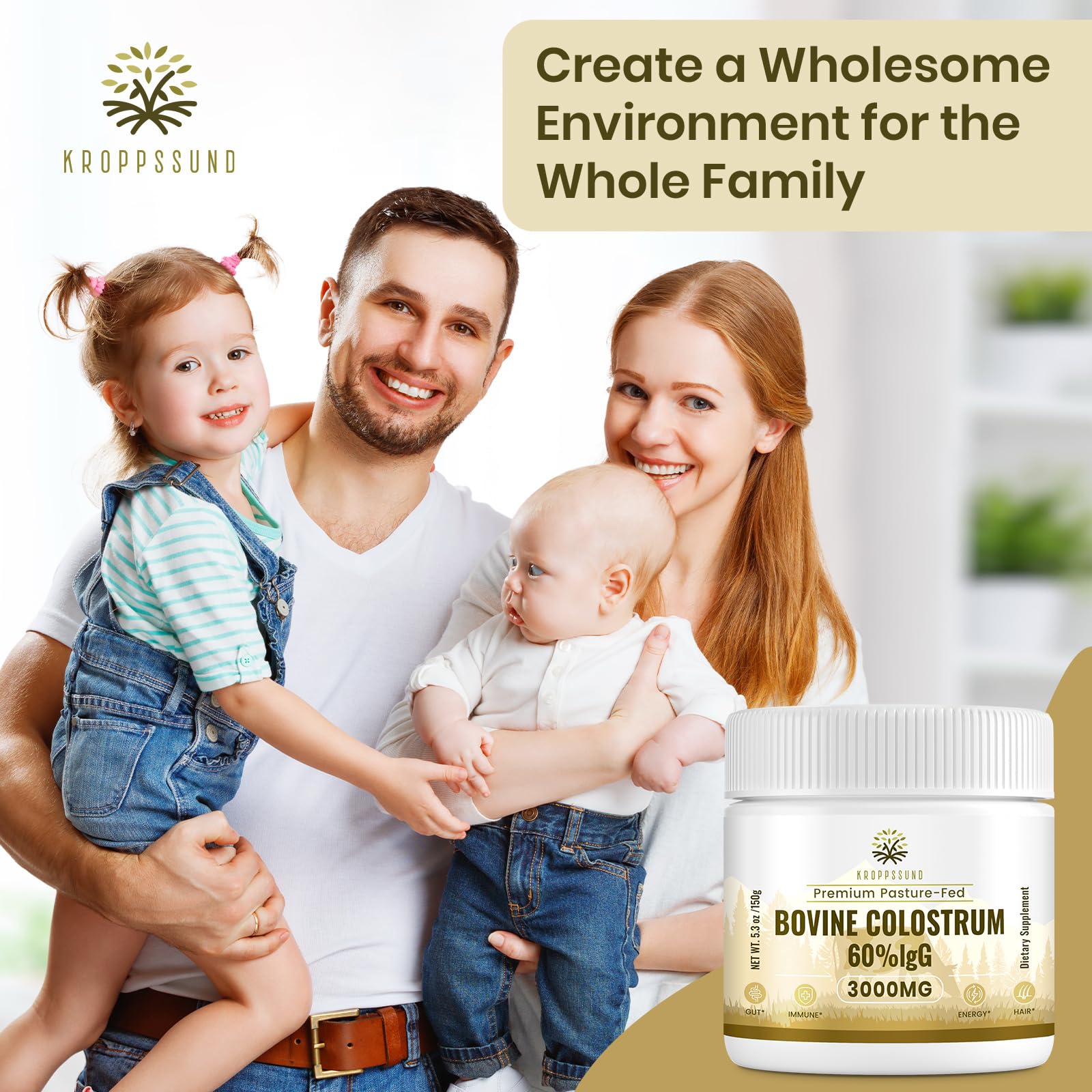 Kroppssund igG-concentration label indicates premium immune-factor content for daily use.