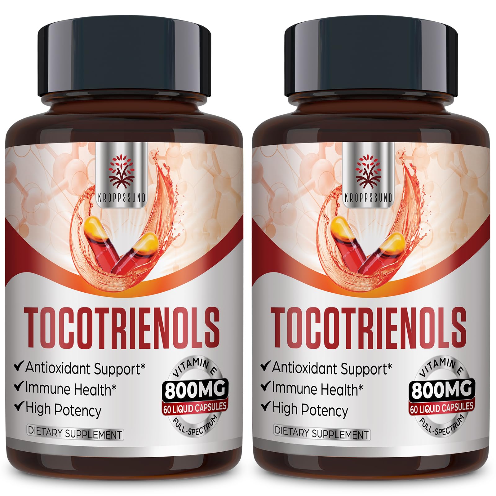 Kroppssund Tocotrienol full-spectrum bottle—daily antioxidant support.