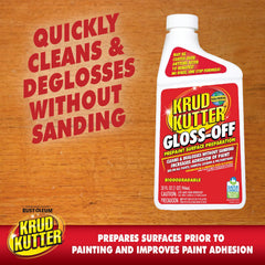 Krud Kutter Gloss Off on a grimy surface pre-paint prep