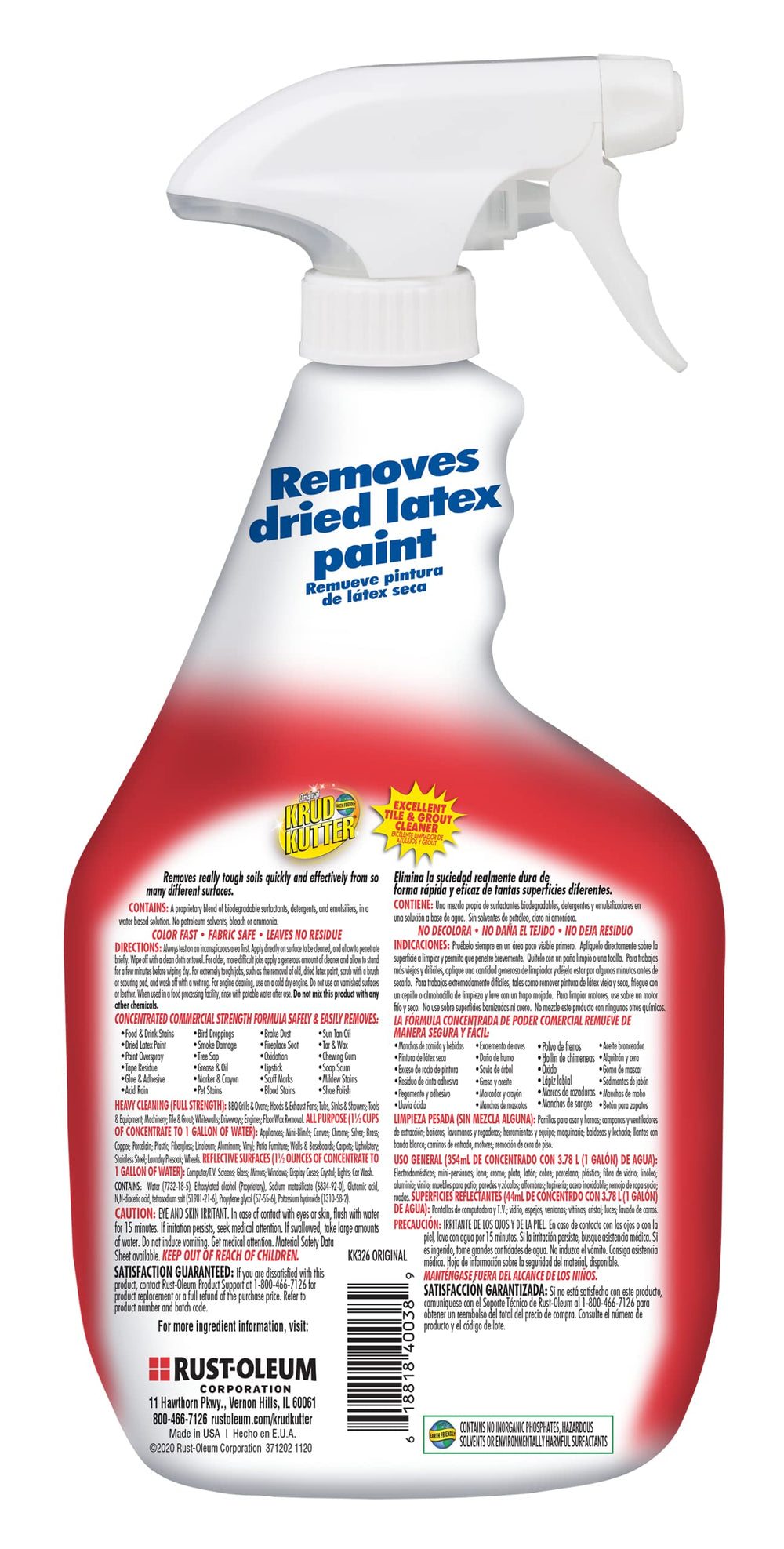 Krud Kutter KK326 label close-up highlighting concentrated formula.