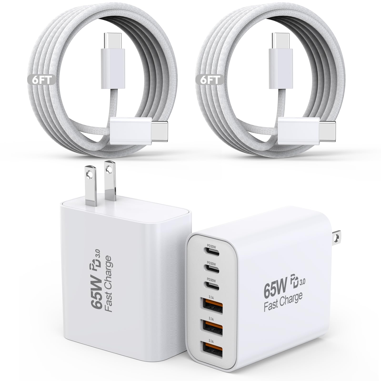 Kruidvat 65W multiport USB-C charger block with six ports
